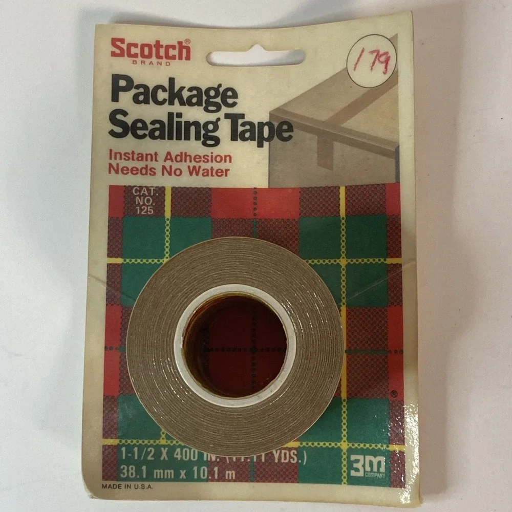 Vintage NOS Scotch 3M Brand Package Sealing Tape Packing 125 Sealed 1.5